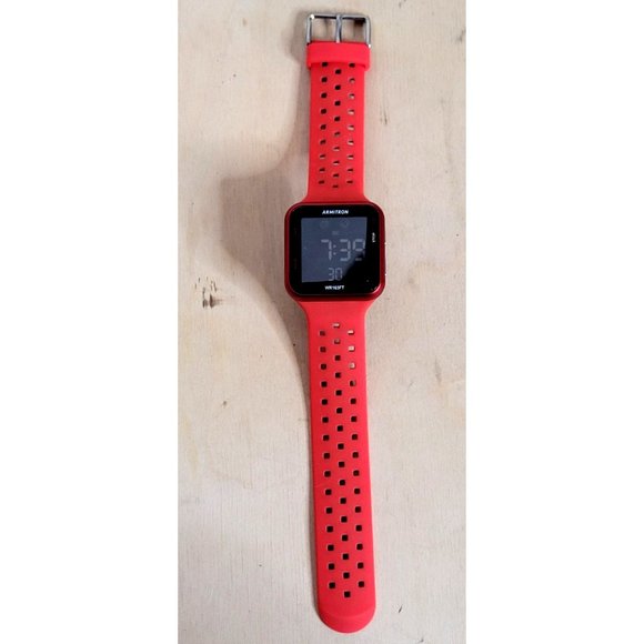 Armitron Pro Sport Digital Watch Red Silicone Band 40/8417 New Battery Works - Picture 1 of 9